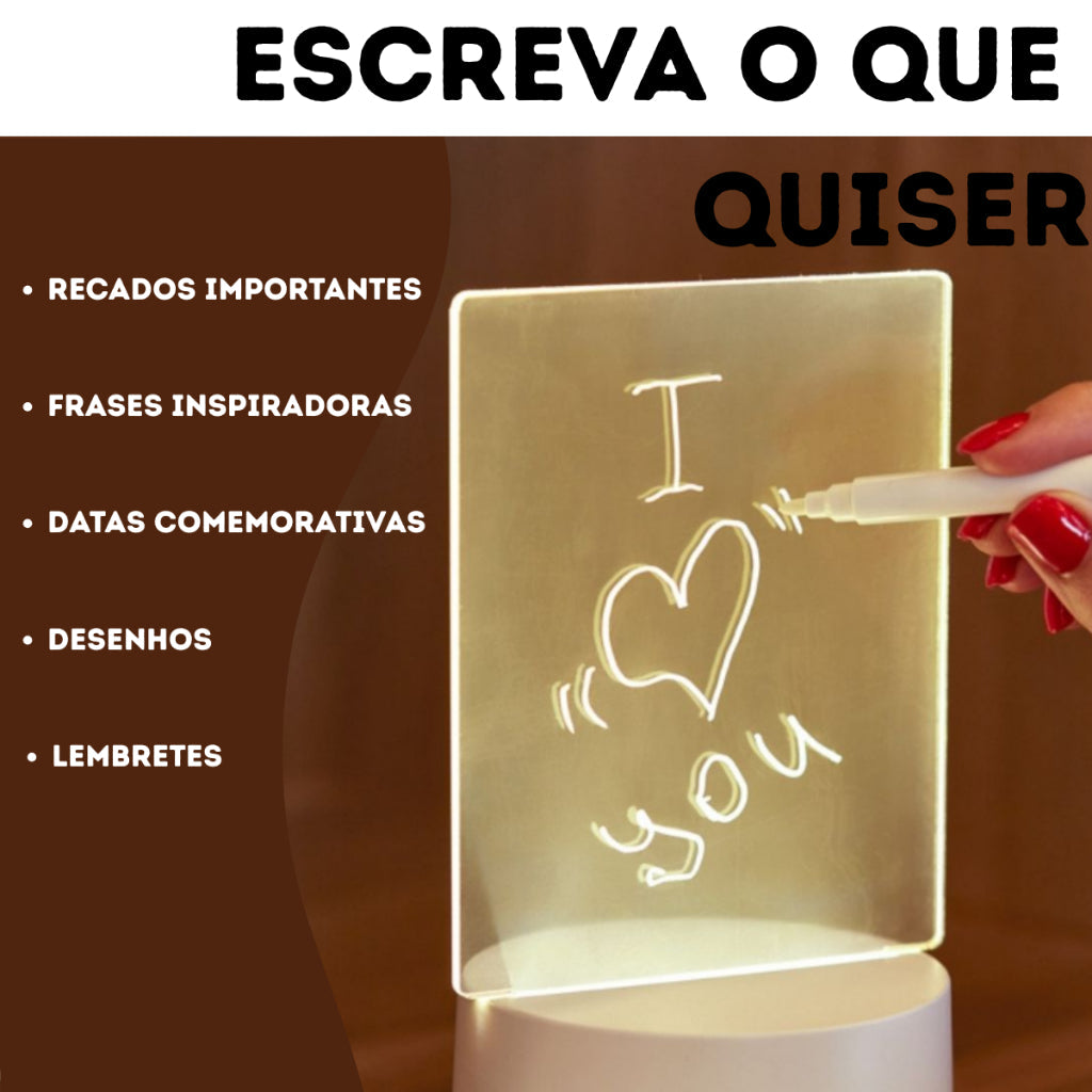 Luminária Mágica de Recados e Desenhos Iluminados - O Presente Perfeito Para a Sua Pessoa Favorita! - Imagem 5